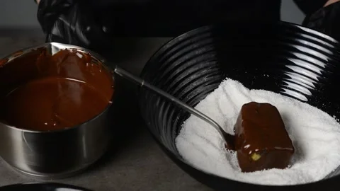 The pastry chef prepares a cake Stock Footage 247199363