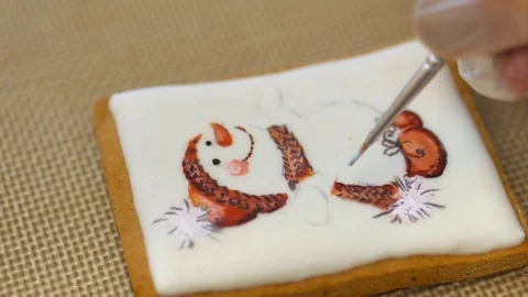 The pastry chef skillfully performs holiday order. Stock-Footage 83138751