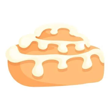 Pastry cinnamon roll bun icon cartoon vector. Food bread Stock Illustration