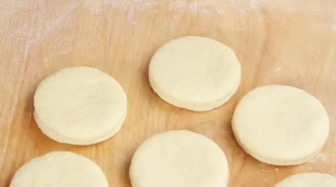 Pastry circles (for scones) Stock Footage 24655362
