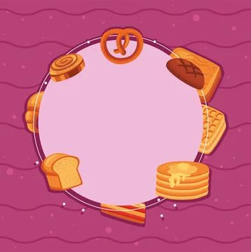 Pastry circular frame Stock Illustration