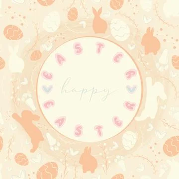 Pastry colored easter week label on pattern background Easter Vector 스톡 일러스트