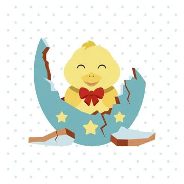 Pastry colored happy easter poster Vector Stock Illustration
