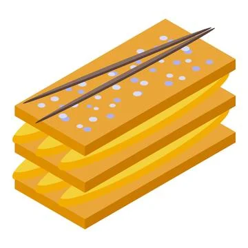 Pastry cream icon isometric vector. Menu dessert Stock Illustration
