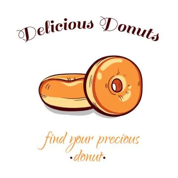 Pastry Delicious Donuts Stock Illustration