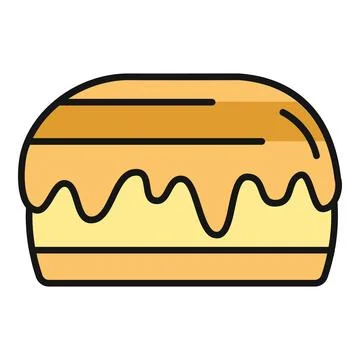 Pastry dessert with sweet icing vector icon Stock Illustration