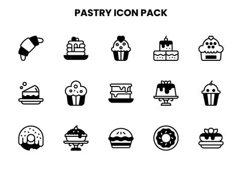 Pastry DuoTone Graphics Icons Pack Stock Illustration
