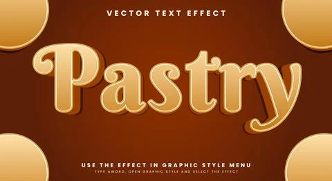 Pastry editable text effect template Illustrazione stock
