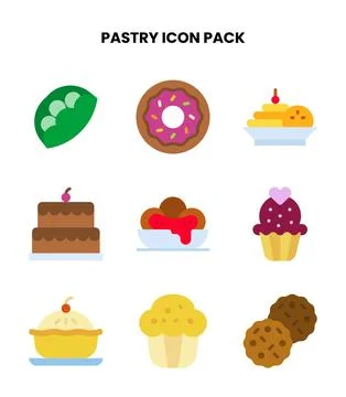 Pastry Flat UI Icons Pack Stock Illustration