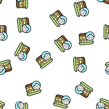 Pastry flour vector seamless pattern Stock Illustration