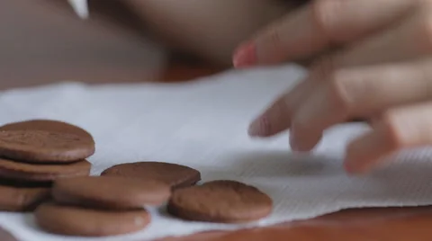 Pastry has been painted baking icing for birthday Stock Footage 53297246
