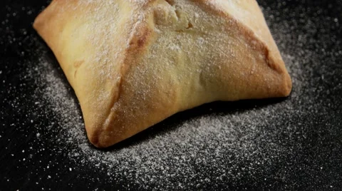 Pastry with icing sugar Stock Footage 58590079