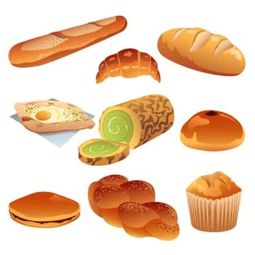 Pastry Icons Stock Illustration