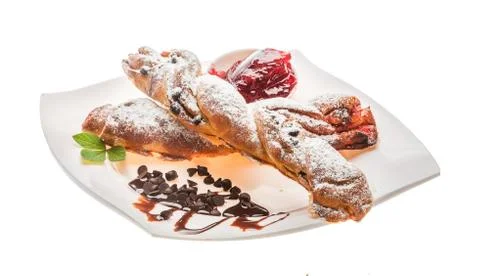 Pastry with jam Stock Photos