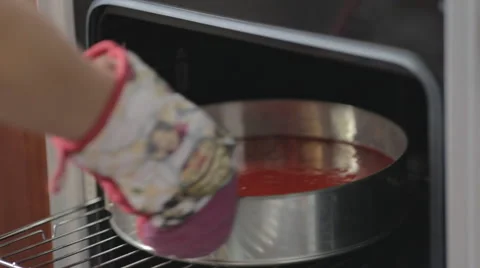 Pastry Oven puts in shape the dough for biscuits Stock Footage 53322086