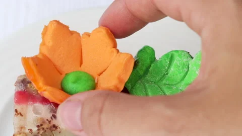 Pastry piece slice of cake rectangle shape on white plate and black tea in cup Stock Footage 218786632