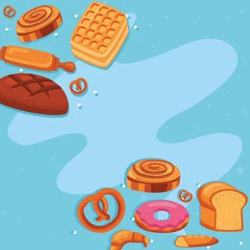 Pastry products frame Stock Illustration