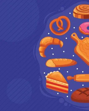 Pastry products pattern 스톡 일러스트