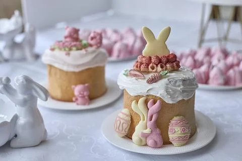 Pastry Rabbit Easter Sweetness Awaits Everyone Stock Photos