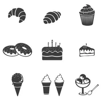 Pastry set icon Stock Illustration