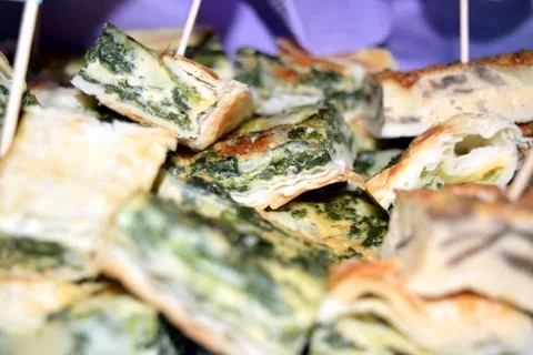 Pastry with spinach Stockfoto's