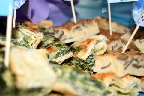 Pastry with spinach 库存照片