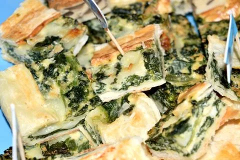 Pastry with spinach 스톡 사진