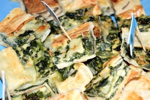 Pastry with spinach Stockfoto's
