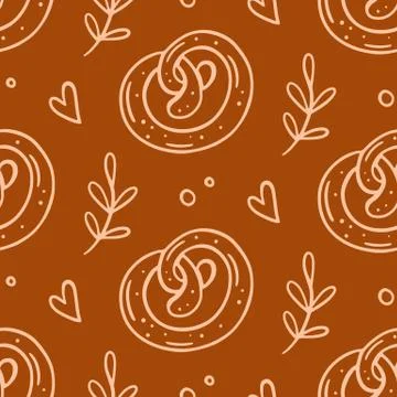 Pastry, sweet bakery seamless pattern with baked goods Stock Illustration