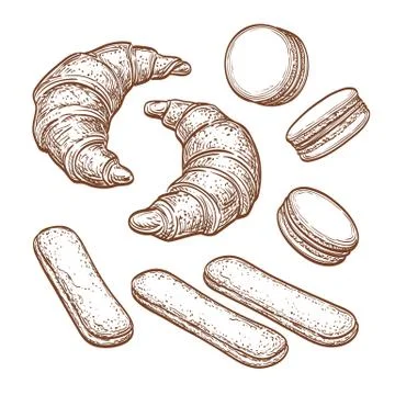 Pastry sweets collection Stock Illustration