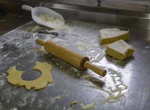 Pastry tools in a kitchen on board a ship Stock Photos