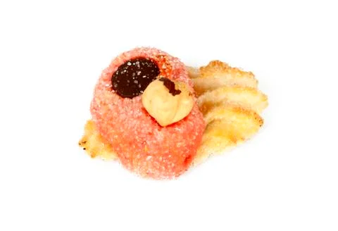 Pastry on white background Stock Photos