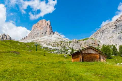 Pasture on the dolomites one Stock Photos