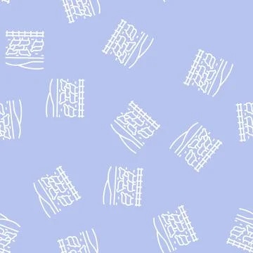 Pasture sheep line seamless pattern Illustrazione stock