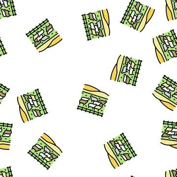 Pasture sheep vector seamless pattern Stock Illustration