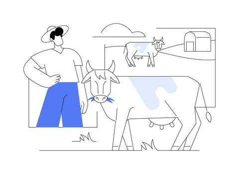 Pastures isolated cartoon vector illustrations. Ilustración de archivo