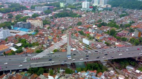 Pasupati Cable Stayed or Suspension Bridge, the Longest Flyover in Bandung Stock Footage 169035073