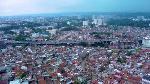 Pasupati Cable Stayed or Suspension Bridge, the Longest Flyover in Bandung Stock Footage 169035781