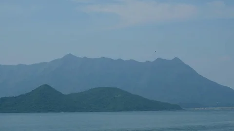 Pat Sin Leng is a mountain range in Hong Kong Stock Footage 76082473