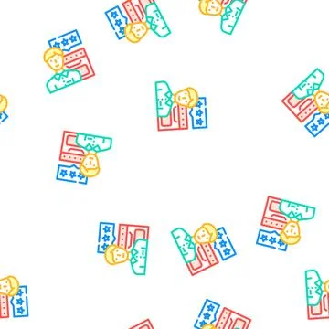 Pat testing portable appliance testing vector seamless pattern Illustrazione stock