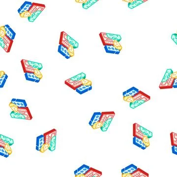 Pat testing portable appliance testing isometric icon seamless pattern Stock Illustration