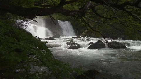 Patagonia mountain waterfall Stock Footage 88934874