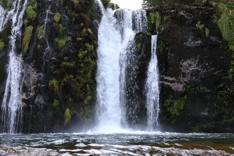 Patagonian Waterfall Surrounded by Native Forest Photos
