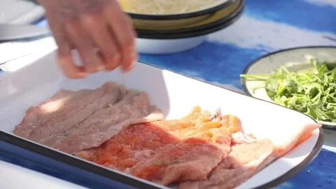 Patagonic trout in a baking dish Stock Footage 133749626