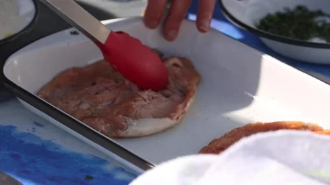 Patagonic trout in a baking dish Stock Footage 133749688