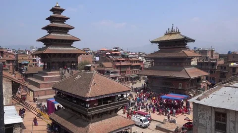 Patan Durbar Square is situated at the centre of the city Lalitpur in Nepal. Video stock 74479031