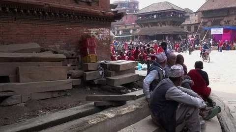 Patan Durbar Square is situated at the centre of the city Lalitpur in Nepal. Video stock 74479689