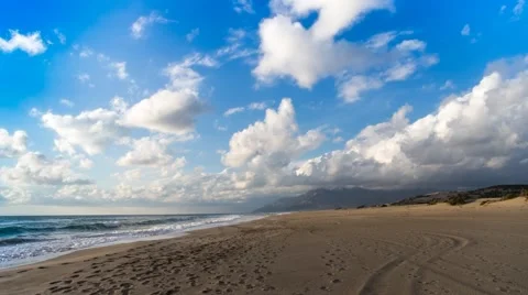 Patara Beach and Clouds Stock Footage 50475740