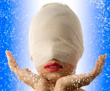 The patch and open hands Stock Photos