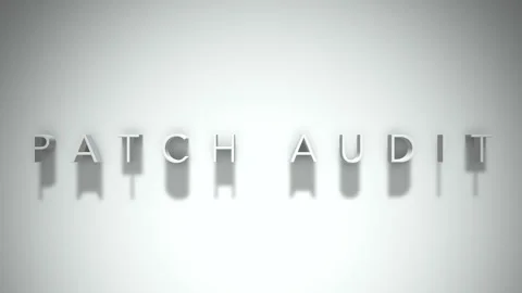 Patch audit 3D title animation with shadows on a white background 스톡 동영상 297517106